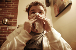 Blowing nose Josh McGinn